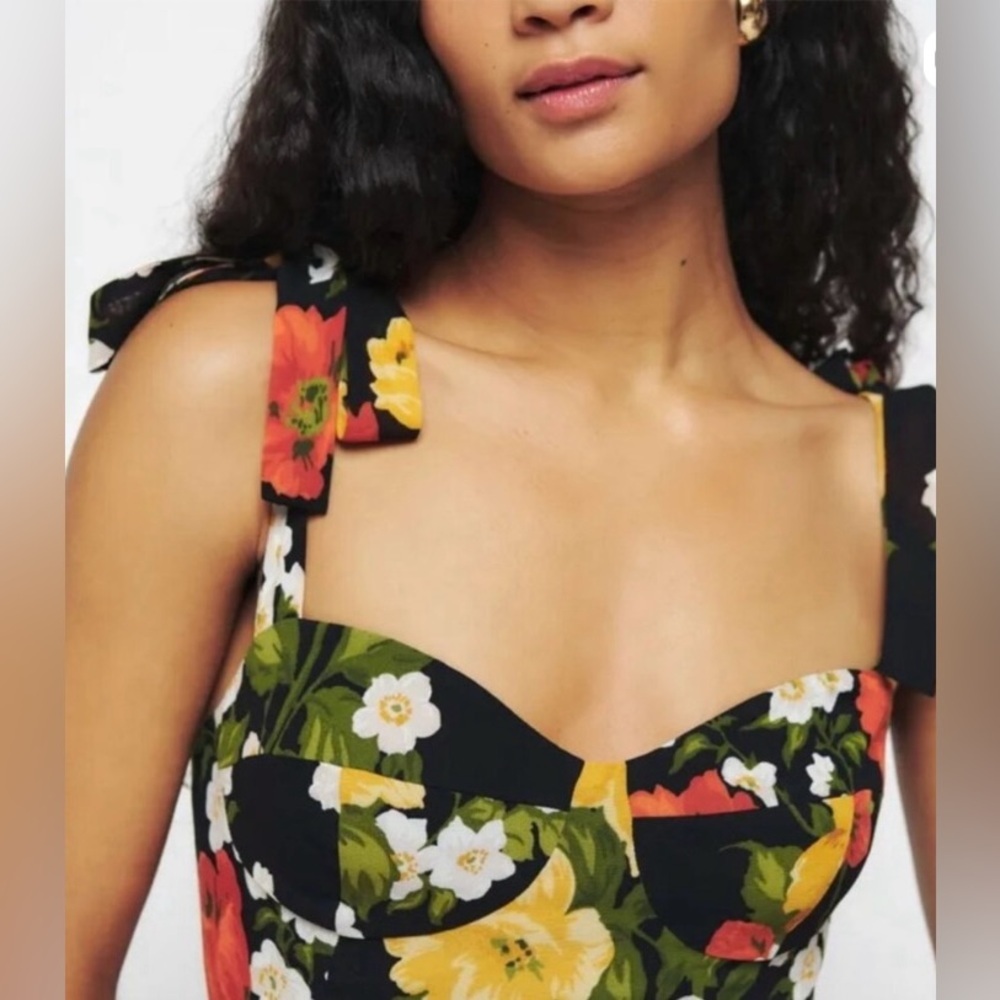 Reformation Nadira Floral Midi Dress Size 8 - Picture 2 of 7